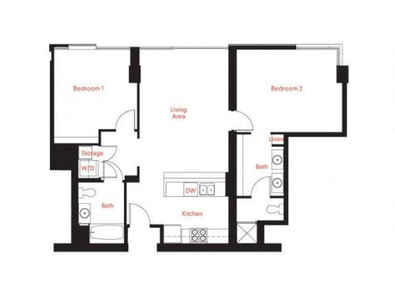 D-3 Floor Plan at Met Lofts, Los Angeles, 90015