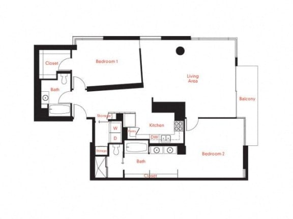 D-5 Floor Plan at Met Lofts, Los Angeles, CA