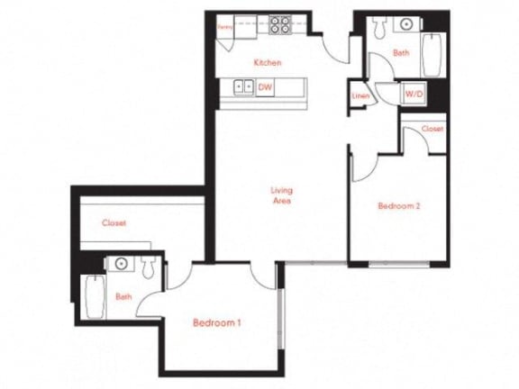D-6 Floor Plan at Met Lofts, Los Angeles