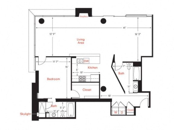 D-7 Floor Plan at Met Lofts, Los Angeles, CA