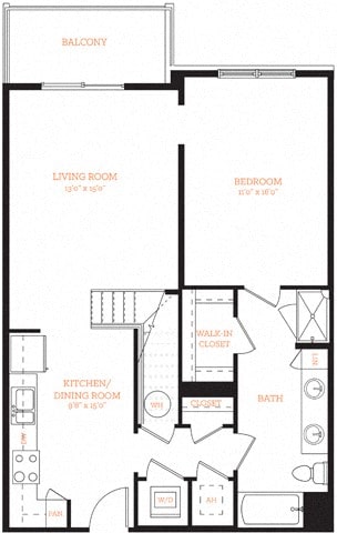 Penthouse 2 Attractive Floor Plan Layout at The Edison Lofts Apartments, North Carolina