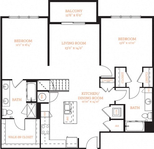 Penthouse 4 Attractive Floor Plan Layout at The Edison Lofts Apartments, Raleigh, NC, 27601