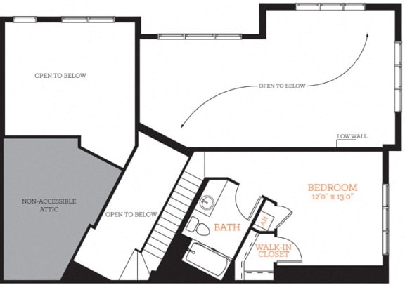 Penthouse 6 FP Layout at The Edison Lofts Apartments, Raleigh, NC