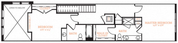 Townhouse 2  Floor Plan Layout at The Edison Lofts Apartments, Raleigh, NC, 27601