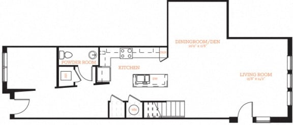 Townhouse 3 Attractive Floor Plan at The Edison Lofts Apartments, North Carolina