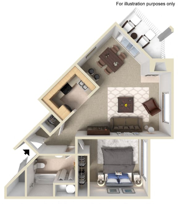 Coastal Floor plan at Silver Bay Apartments, ID 83703