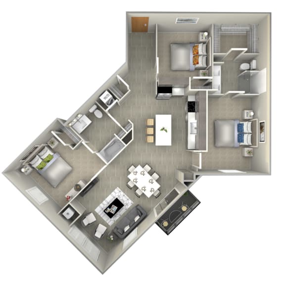 Cedar floor plan-The Preserve at Normandale Lake luxury apartments in Bloomington, MN