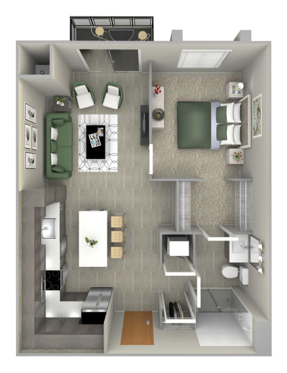 Hennepin A floor plan-The Preserve at Normandale Lake luxury apartments in Bloomington, MN
