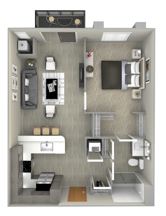 Lyndale A floor plan-The Preserve at Normandale Lake luxury apartments in Bloomington, MN