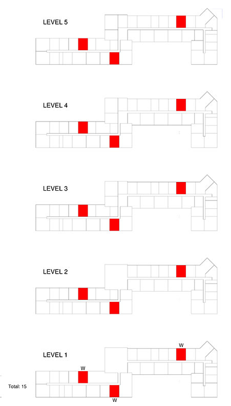 Location of this floor plan on each building level