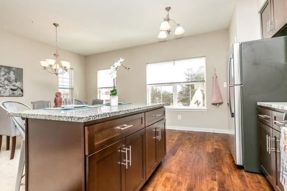 Spacious kitchen island for entertaining at Pine Orchard, Maryland 21042