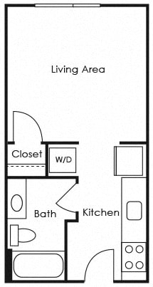 Eff1 Floor Plan at Lower Burnside Lofts, Portland, OR