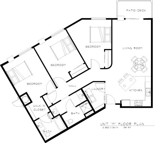 Apartment Floorplan in Bluffs of Williston Apartments ND