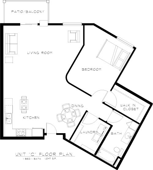 Apartment Floorplan in Bluffs of Williston Apartments ND