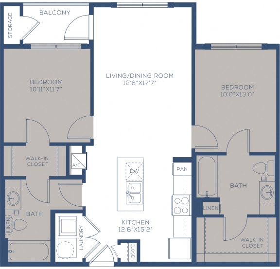 Floor plan at The Terrace at Walnut Creek, Austin, Texas