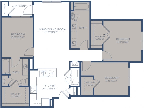 Floor plan at The Terrace at Walnut Creek, Texas