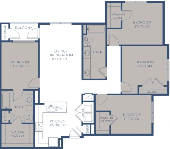 Floor plan at The Terrace at Walnut Creek, Texas, 78724