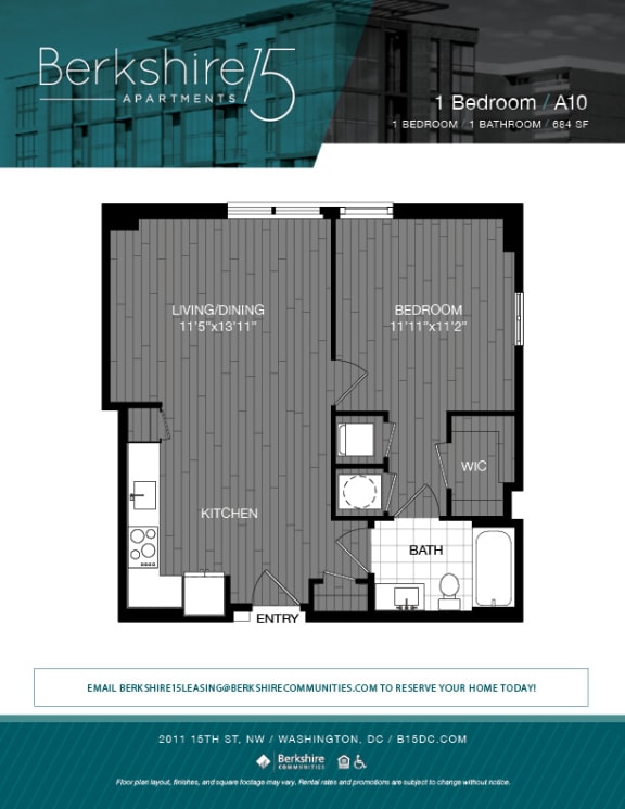 A10 Floor Plan at Berkshire 15, Washington