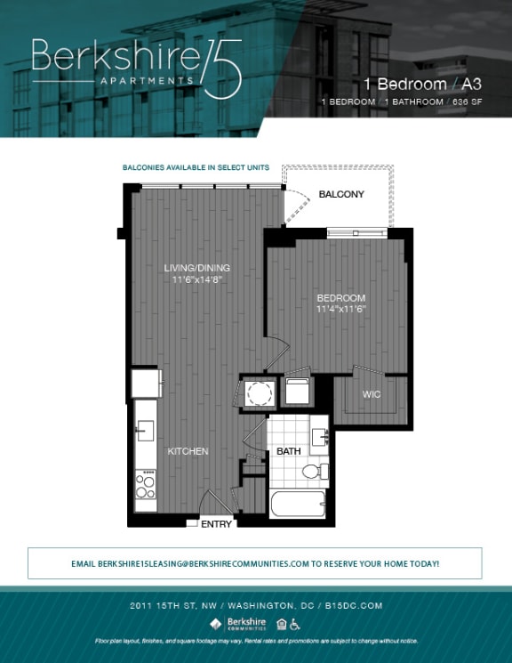 A3 Floor Plan at Berkshire 15, Washington