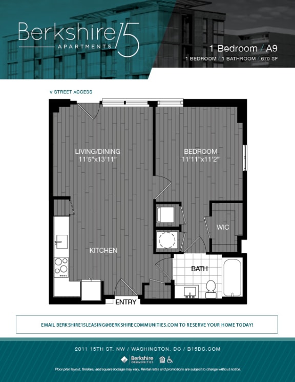 A9 Floor Plan at Berkshire 15, Washington