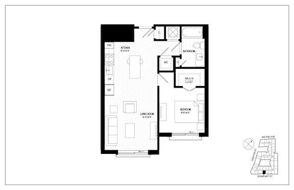 A floor plan of a house with a garage and a basement.