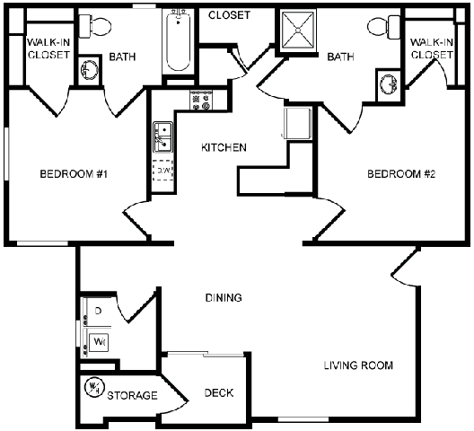 Desert Sands two bedroom floor plan.