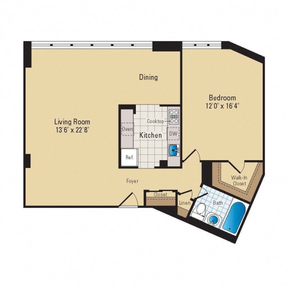 A10 Floor Plan at RiverHouse, Arlington, Virginia