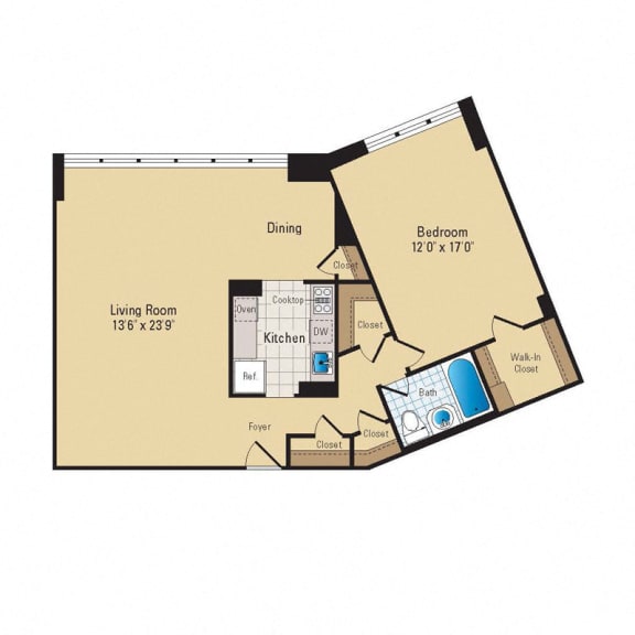 A14 Floor Plan at RiverHouse, Virginia