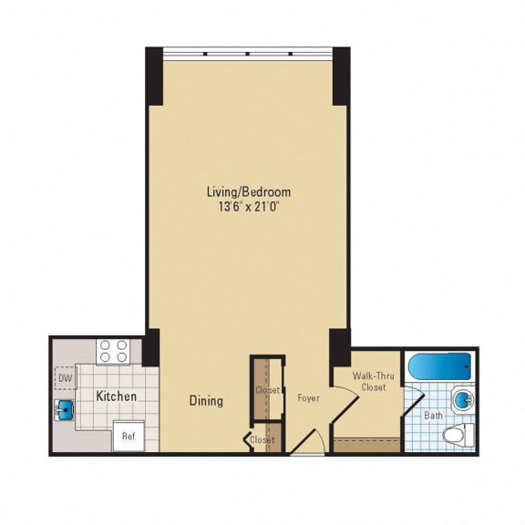 S1 Floor Plan at RiverHouse, Arlington, VA, 22202