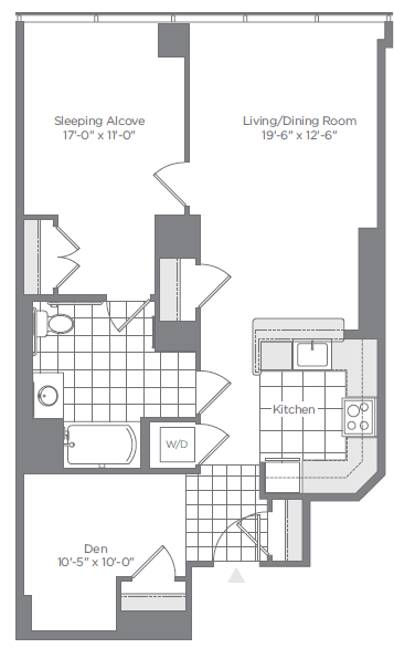 ADO1A Floor Plan ADO1A Floor Plan at 220 Twentieth Street, Arlington, Virginia