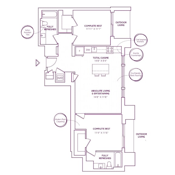 Floor Plan  at The Bartlett, Virginia, 22202
