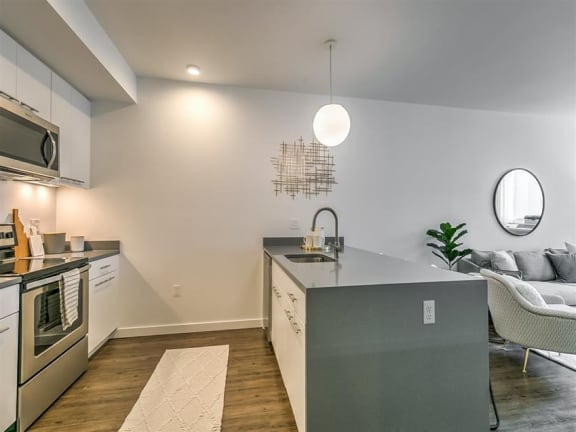 Stainless Steel Sink With Faucet In Kitchen at The Fowler, Idaho, 83702