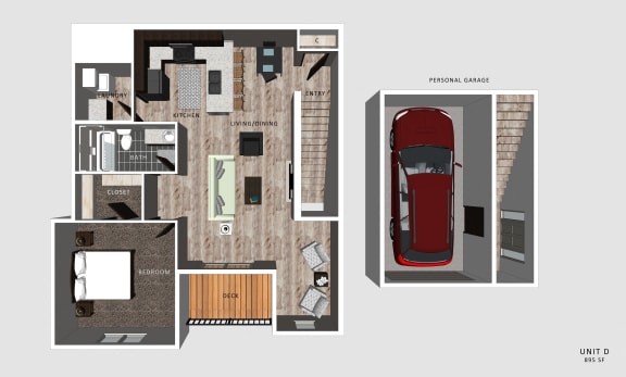 Unit D floor plan- The Villas at Falling Waters