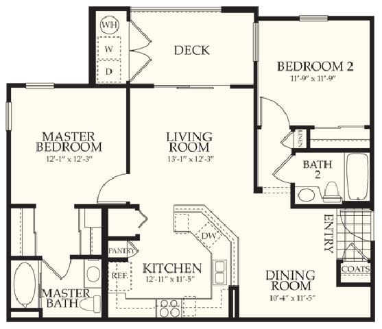 B1 Floor Plan at Monarch at Dos Vientos, Newbury Park, 91320