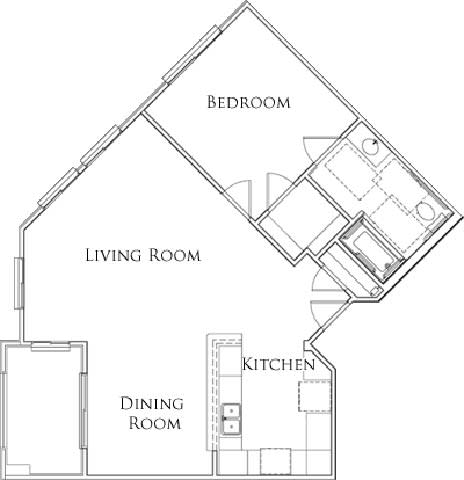 Unit1X Floor Plan at Tesoro Senior Apartments, Porter Ranch, 91326