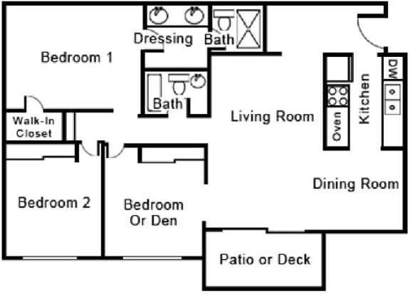 B21 Floor Plan at Beverly Plaza Apartments, California