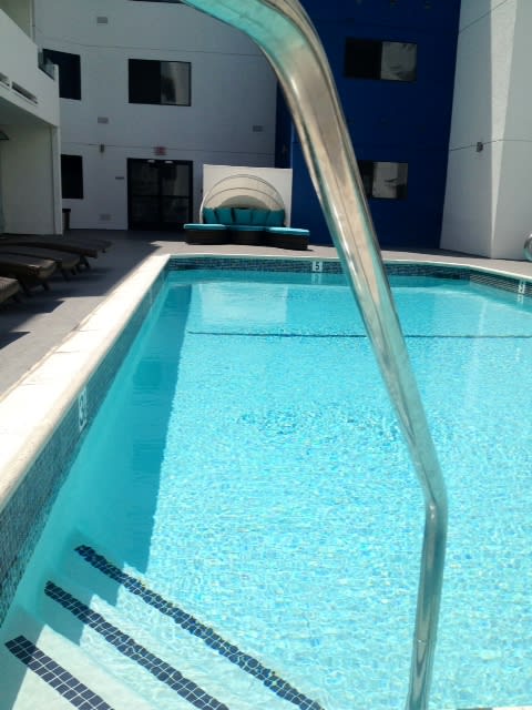 Pool area at Masselin Park West, Los Angeles, CA, 90036