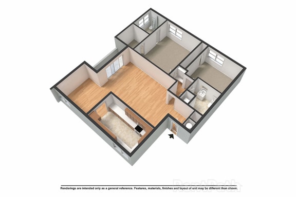 FLOORPLAN-H at Bixby Hill Apartments, Long Beach, CA