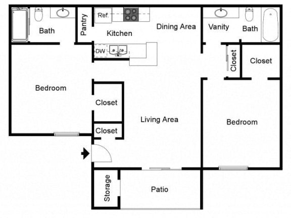 Floorplan at Eagle Point Apartments, New Mexico, 87111