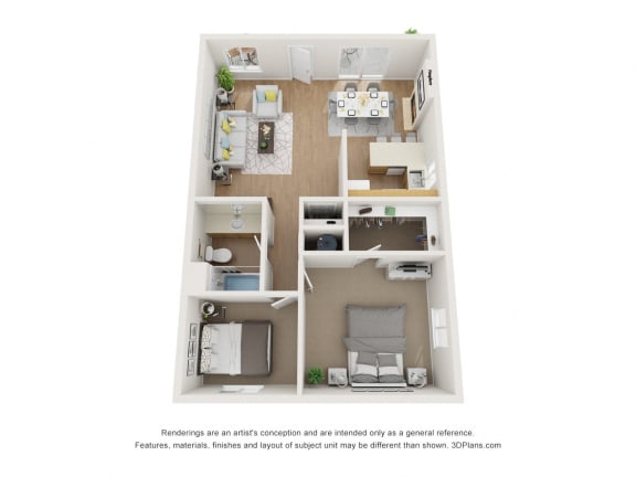 2 Bedroom Floor Plan 2 Bedroom Floor Plan at Kenyon Pointe, California