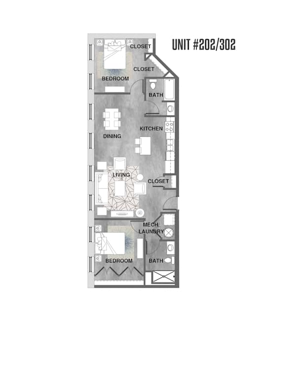 Floor Plan  Unit 202_302 Floorplan at Wheelhouse Lofts, Dayton, 45402