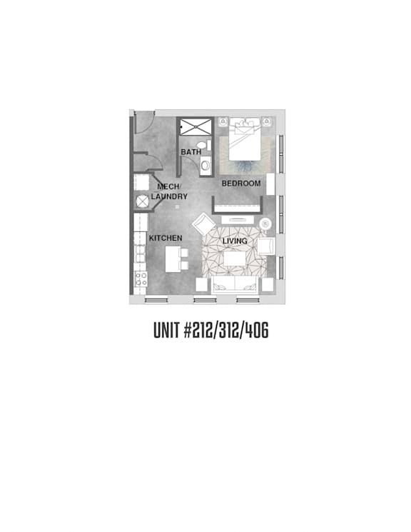 Unit 212_312_406 Floorplan at Wheelhouse Lofts, Dayton