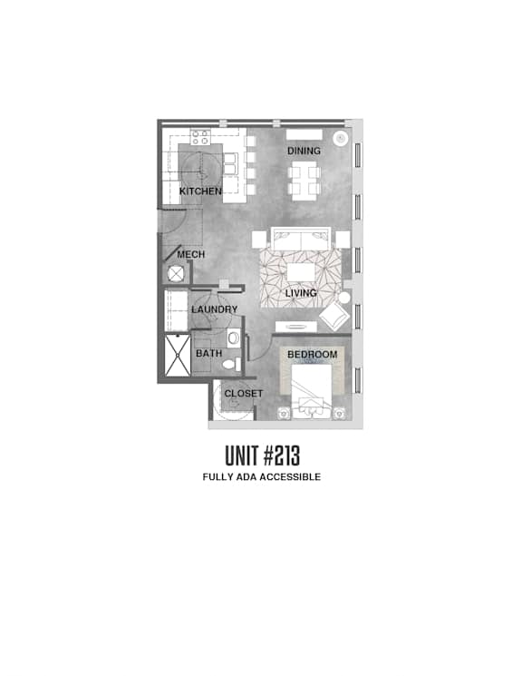 Floor Plan  Unit 213 Floorplan at Wheelhouse Lofts, Ohio, 45402