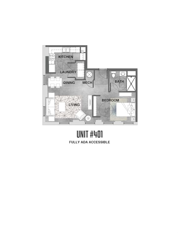 Floor Plan  Unit 401 Floorplan at Wheelhouse Lofts, Ohio