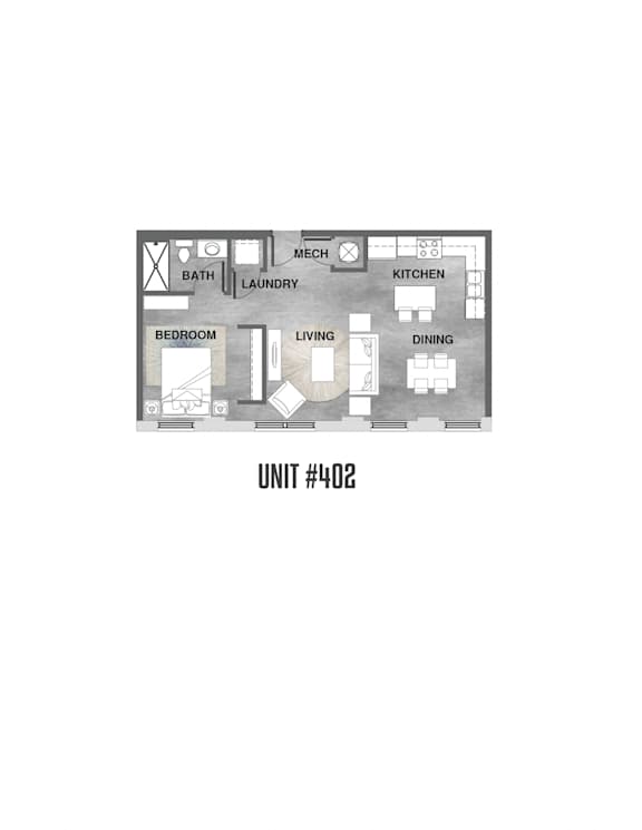 Unit 402 Floorplan at Wheelhouse Lofts, Dayton, Ohio