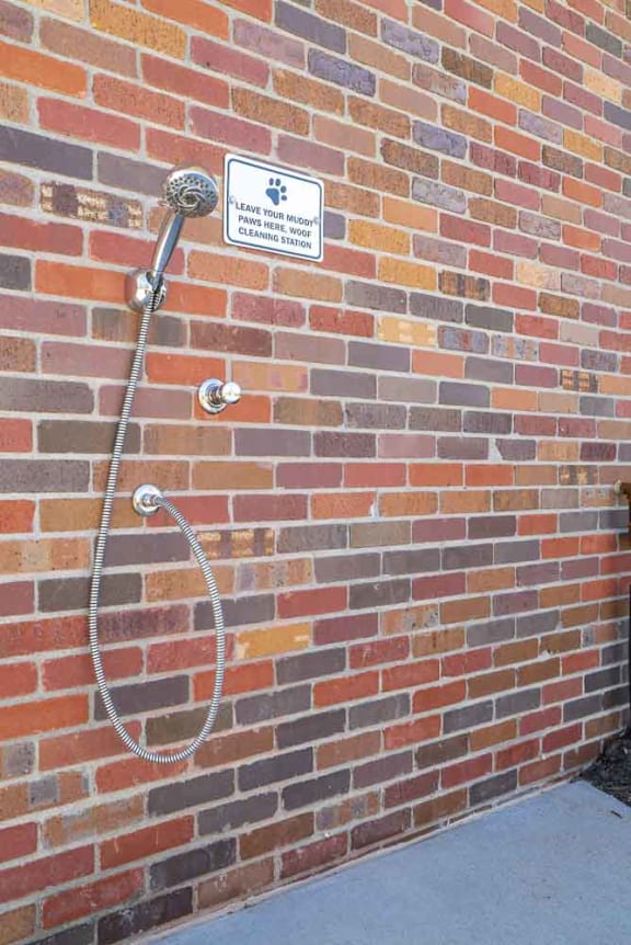 Dog paw rinsing station at The Villas at Mahoney Park in North Lincoln, Nebraska