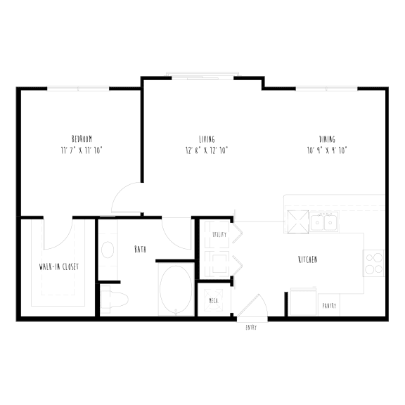 A7: 1 Bedroom, 1 Bathroom Apartment