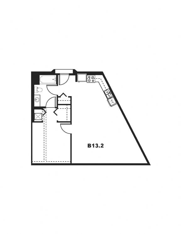 B13.2 Floor Plan at One Santa Fe Residential, Los Angeles, CA, 90012
