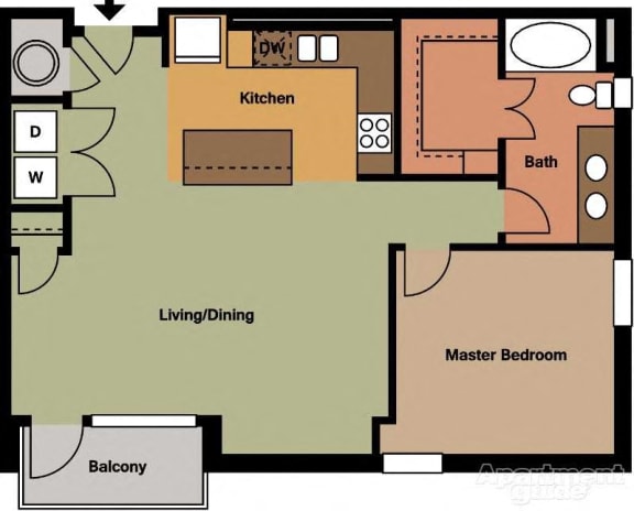 1 Bed | 1 Bath | 864 sqft | Mercer Crossing Apartments