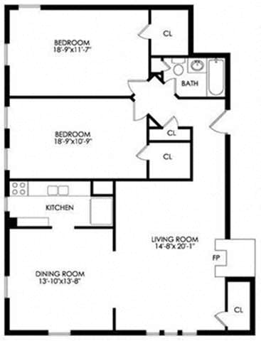 Floor Plan  2 Bedroom